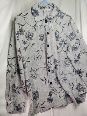 Drapers Damons Floral Jacket Petite Medium Grey Lightweight Blazer Office Wear